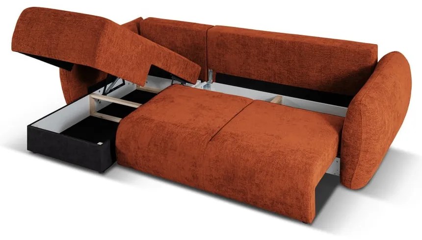 Oranžová rohová pohovka (ľavý roh) Matera – Cosmopolitan Design