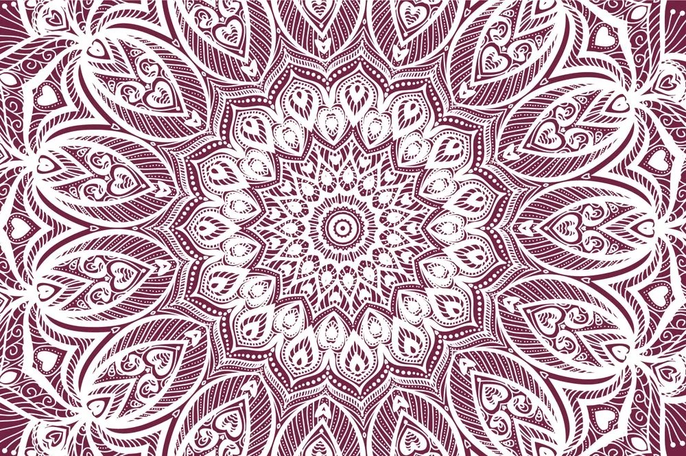 Samolepiaca tapeta Mandala harmónie na ružovom pozadí