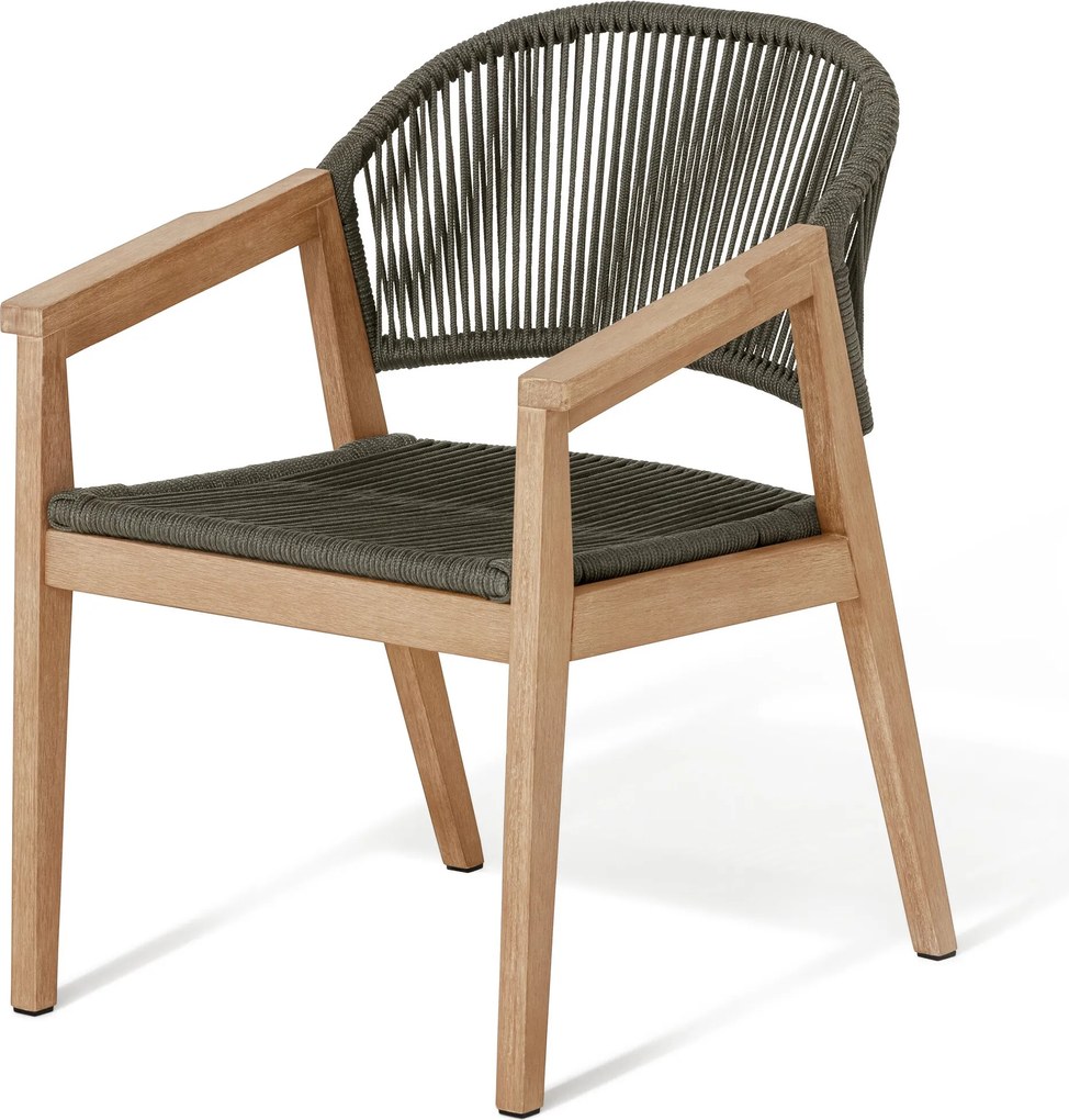 Jedálenské kreslo s okrúhlou opierkou a textilným výpletom