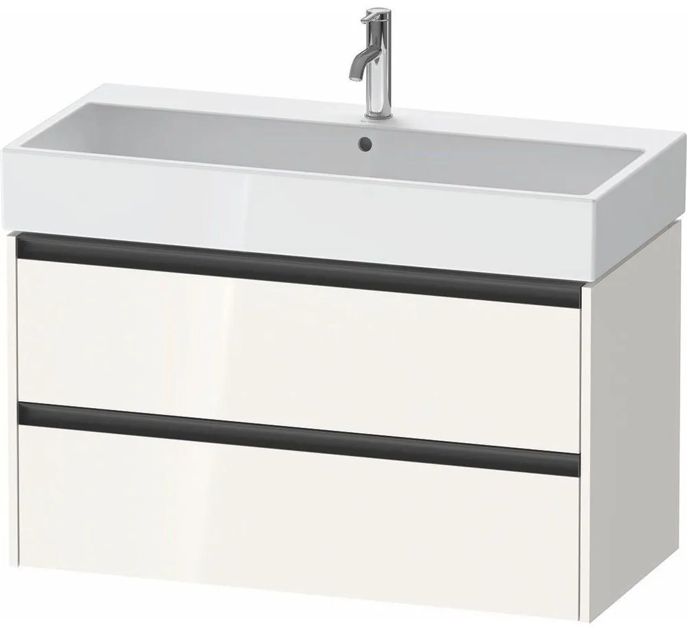 DURAVIT Ketho 2 závesná skrinka pod umývadlo, 2 zásuvky, 984 x 460 x 549 mm, biela vysoký lesk, K25278022220000