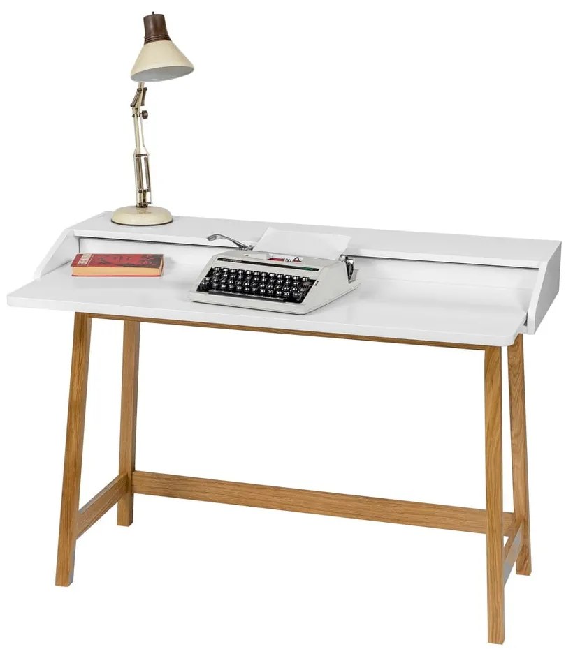Pracovný stôl s bielou doskou Woodman St. James