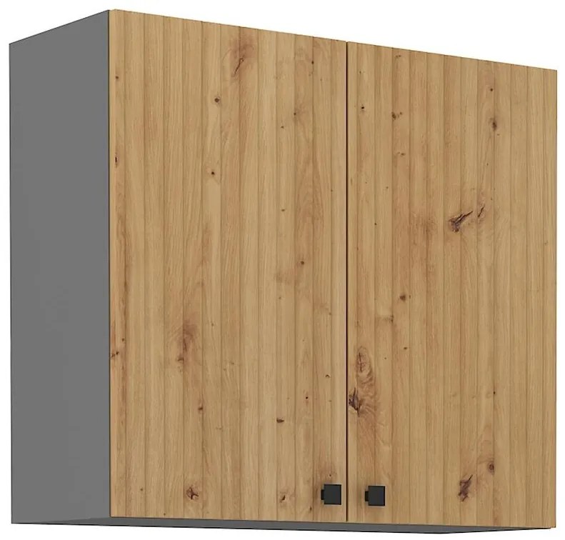 Kuchynská skrinka AVA dub artisan/antracitová 80g-72 2f