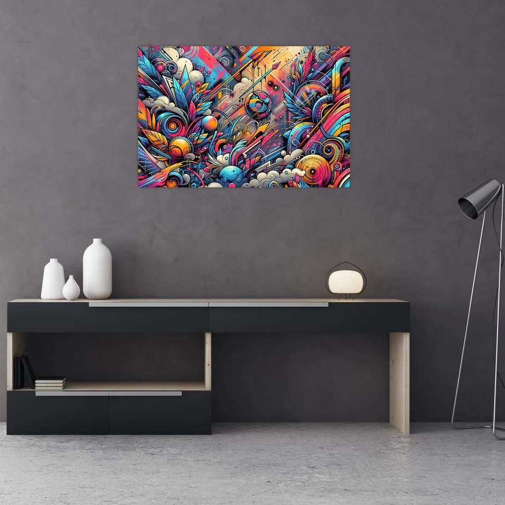 Obraz - Pestrofarebné graffiti (90x60 cm)