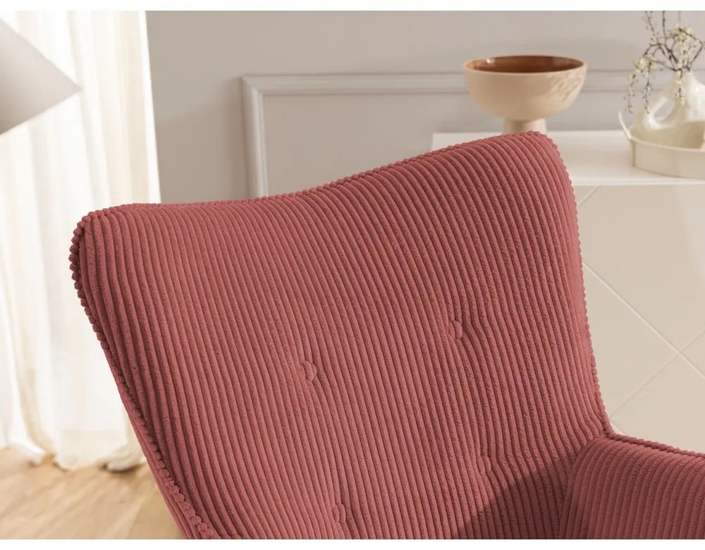 Červené menčestrové kreslo Niko – Ropez