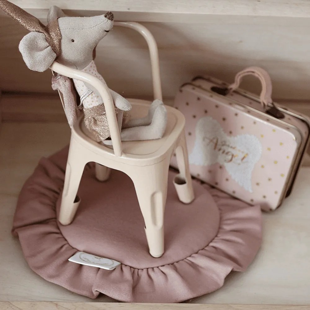 Mini podložka s volánom broskyňová