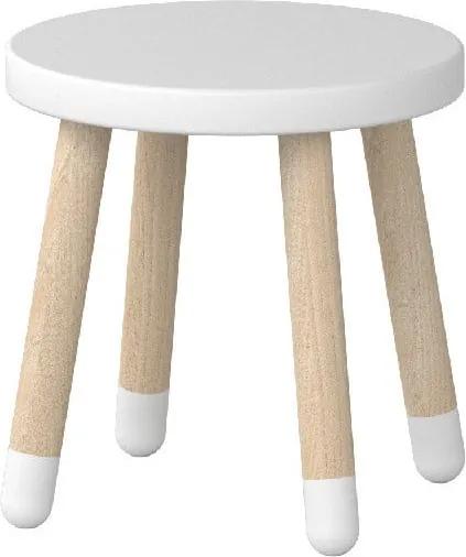 Biela detská stolička Flexa Dots, ø 30 cm
