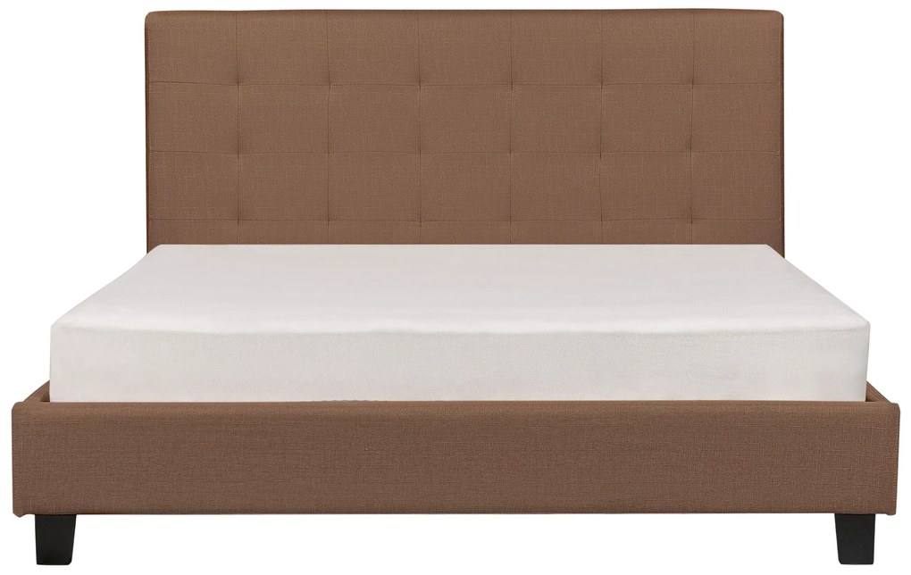 Čalúnená posteľ 160 x 200 cm hnedá LA ROCHELLE Beliani