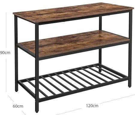 Policový regál do kuchyne MARGE hnedá/čierna