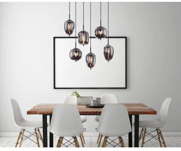 Globo 15345-6 - Luster na lanku BLACKY 6xE14/40W/230V čierna