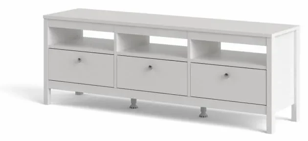 Biely TV stolík SALOMO s 3 zásuvkami