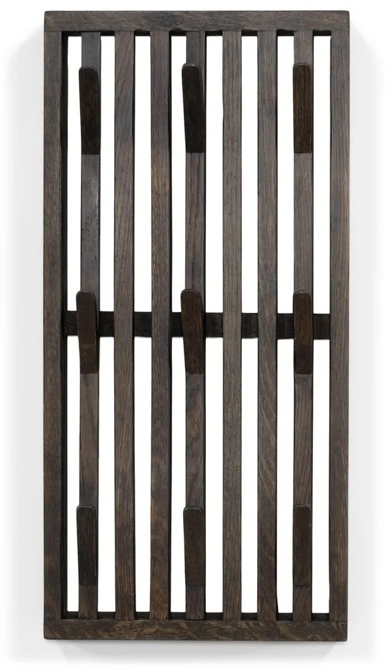 Tmavohnedý nástenný vešiak z dubového dreva Parco – Spinder Design