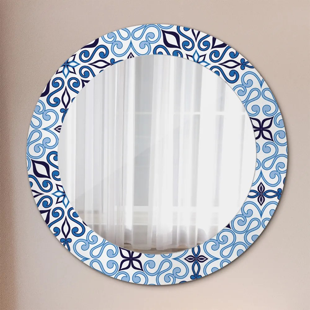 Okrúhle ozdobné zrkadlo Modrý arabský vzor fi 60 cm