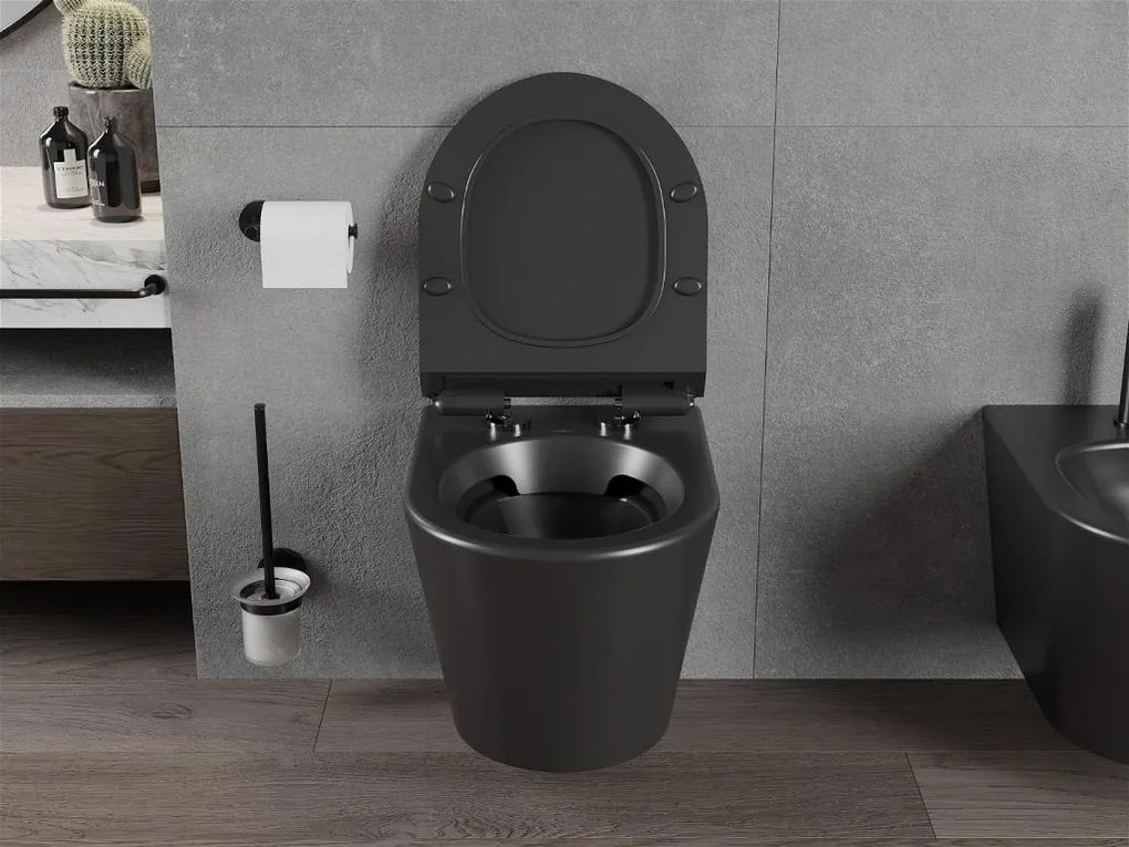 Závěsný WC set MEXEN RICO 35 cm s prkénkem v2 černý