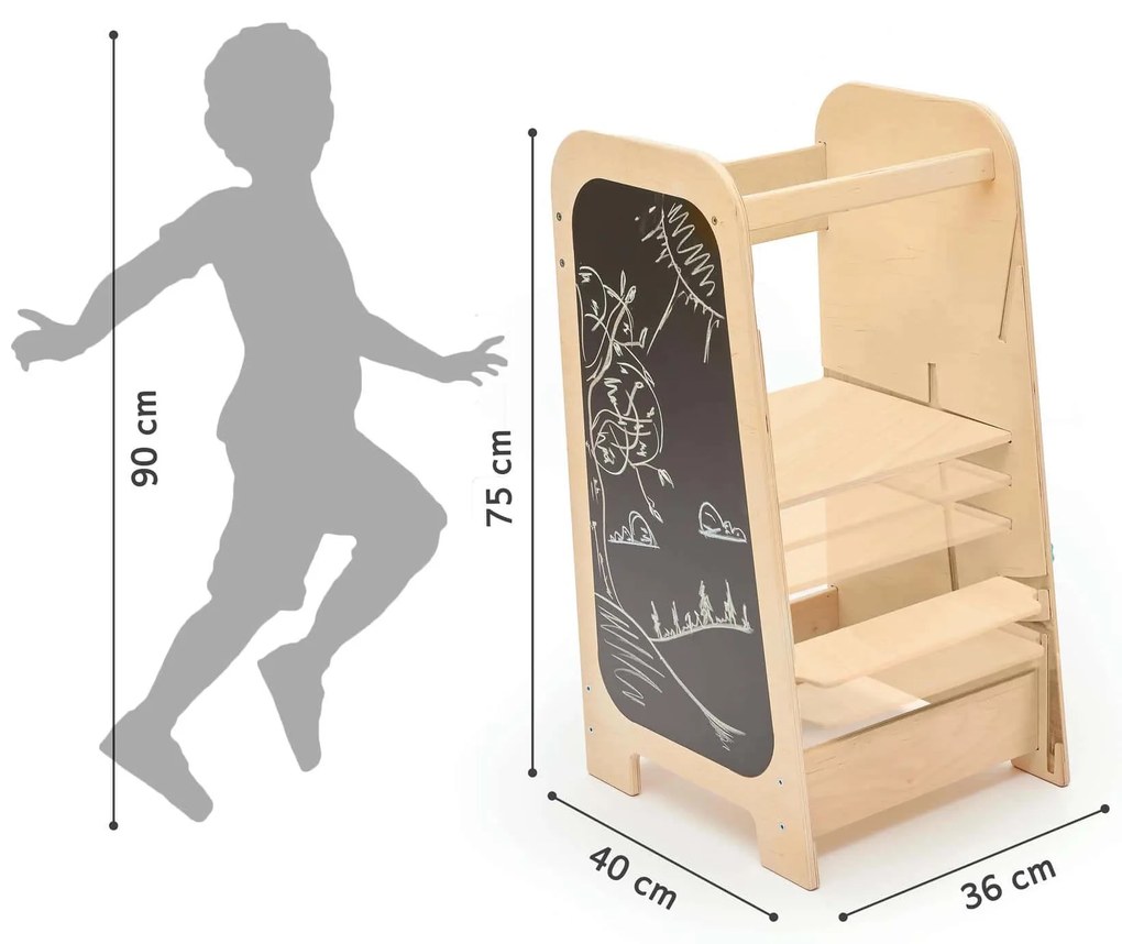Rastúca učiaca veža 5v1 Play, 75 cm – mätová