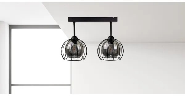 Prisadený luster SOLO BLACK 2xE27/60W/230V