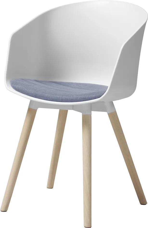 Dizajnová stolička Almanzo, biela / levanduľová