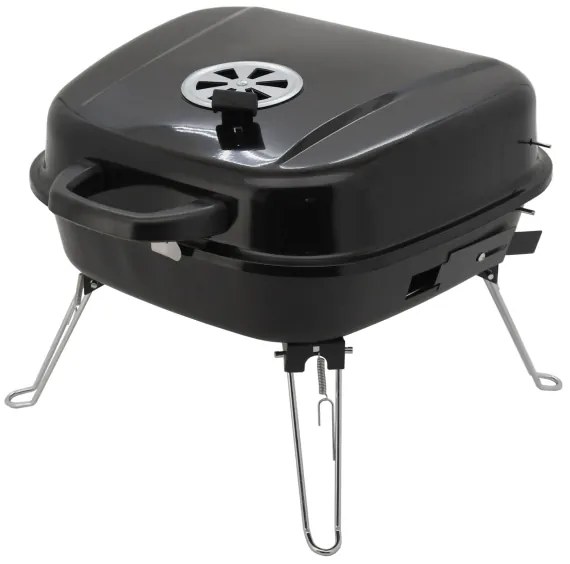 Prenosný gril na drevené uhlie čierna
