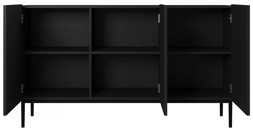 Komoda Nicole 150 cm - čierny mat / čierna