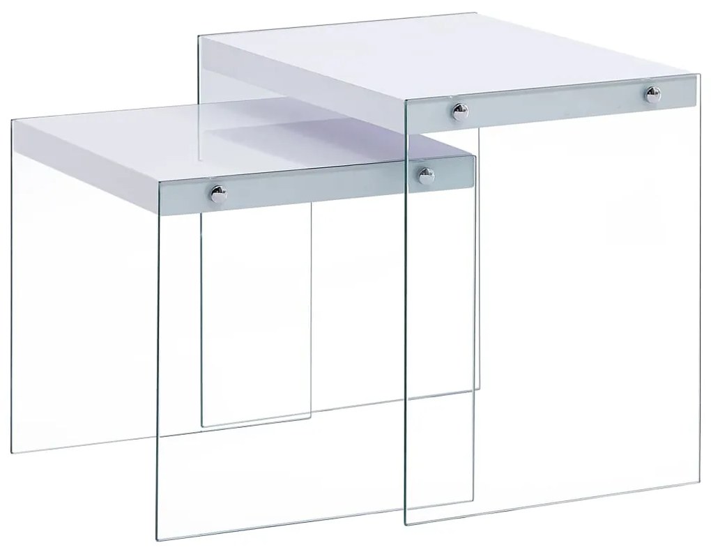 vidaXL Zasúvacie stolíky 2 ks biele MDF