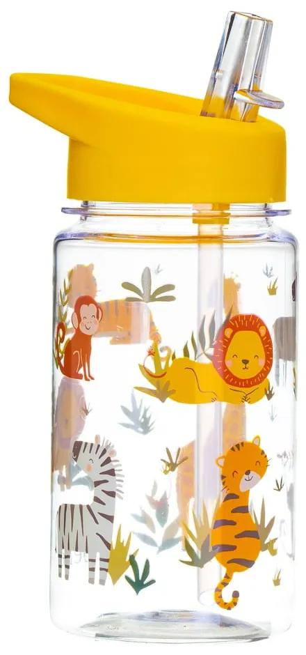 Detská fľaša na vodu so slamkou Sass &amp; Belle Drink Up Safari, 400 ml
