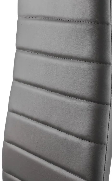 Súprava 4 stoličiek do obývačky a jedálne s koženkou Eco-Leather, ergonomické operadlo, sivá