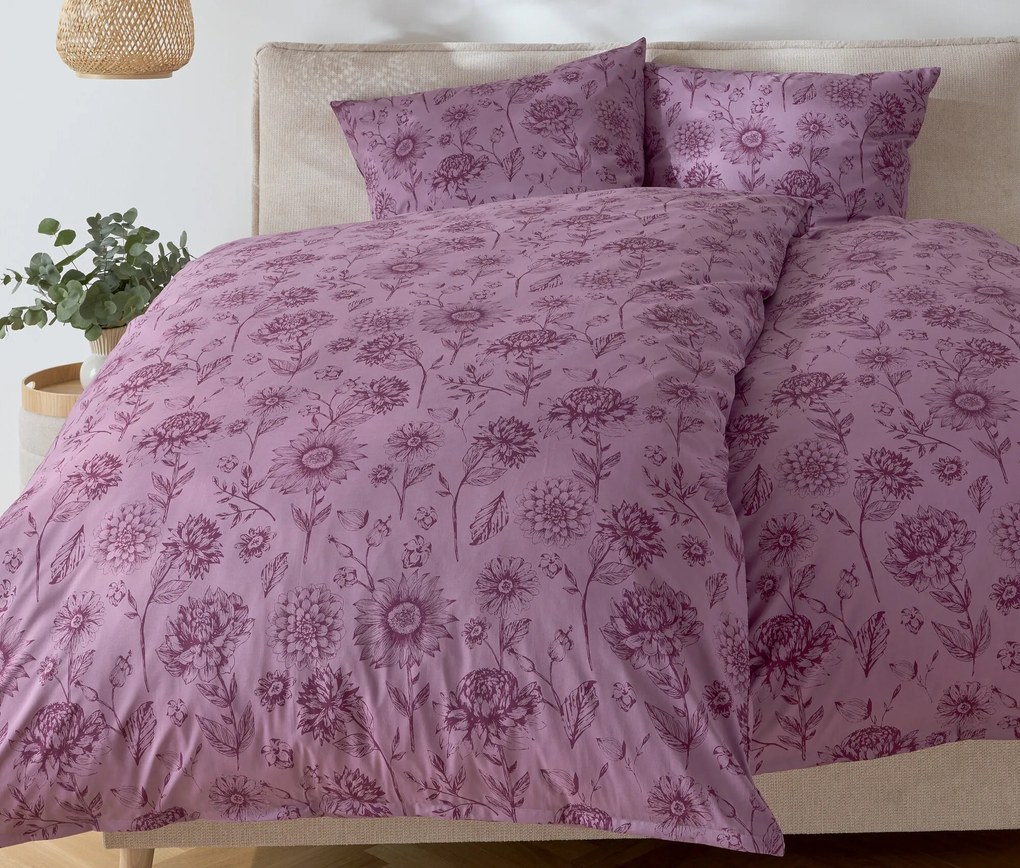 Posteľná bielizeň renforcé, štandardná veľkosť, fialová