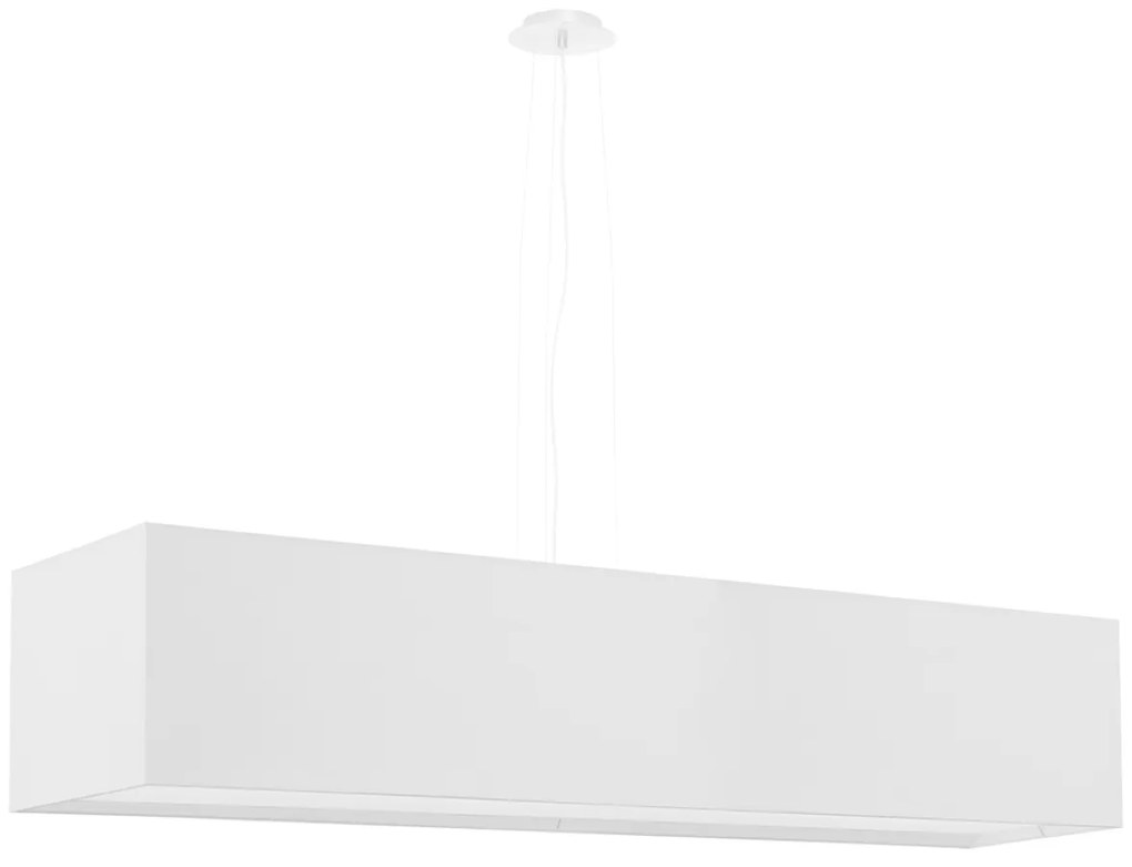 Závesné svietidlo Santa, 1x biele textilné tienidlo, (biely plast), (120 cm)