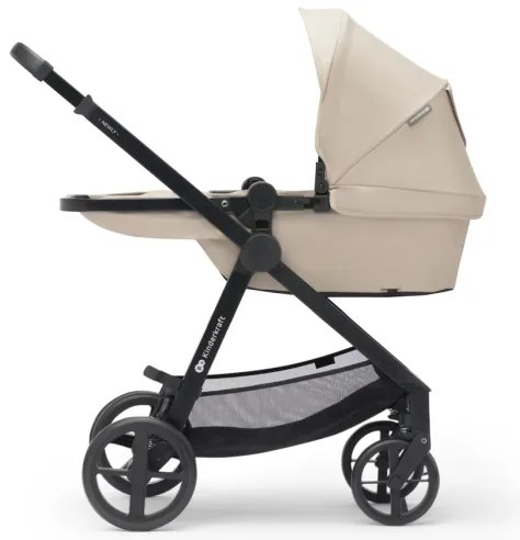 KINDERKRAFT - Kombinovaný kočík 3v1 NEWLY Sand beige + autosedačka MINK PRO
