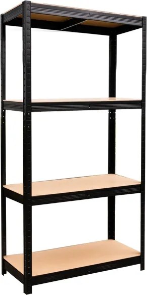 CH 4- policový kovový úložný regál Tosca I. 150 x 70 x 30 CM - čierna