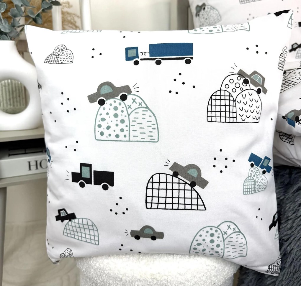 INTERMEDIC SK Vankúšová obliečka 40×40 cm – Modré Autá, 100 % bavlna