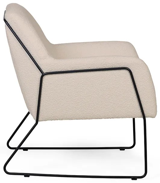 Krémové designové kreslo MILAN