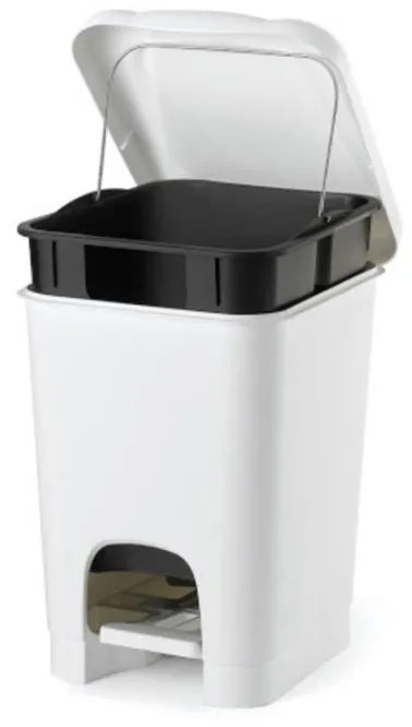 Kôš na odpad UH 20L EASY šlapací, pedálový, biely plastový KLC