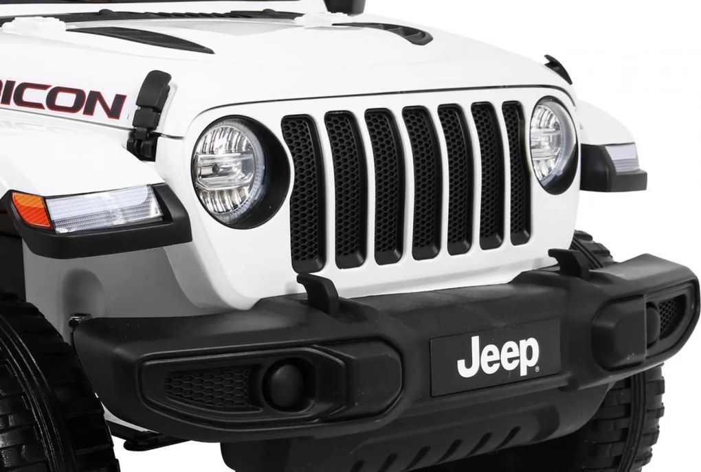 Ramiz Jeep Wrangler Rubicon na batérie pre deti biely + diaľkové ovládanie