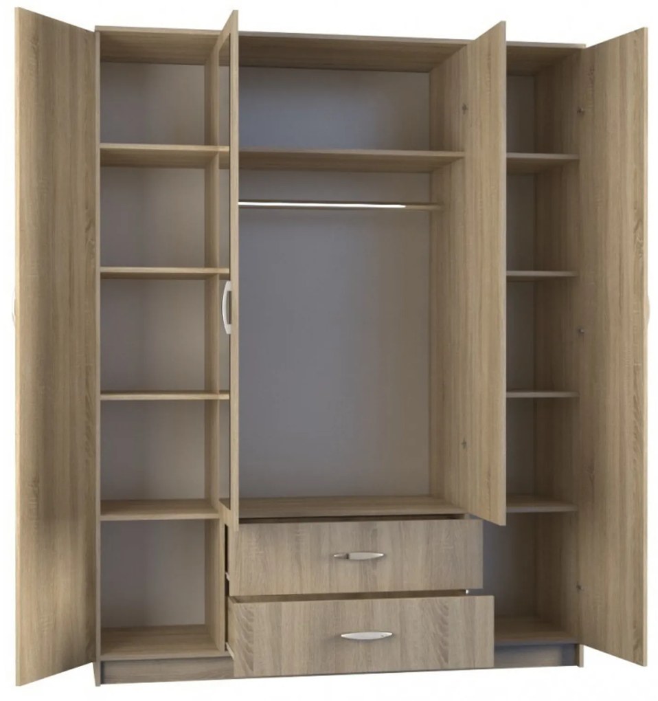 Skriňa ROMANA so zrkadlom 160 cm dub sonoma