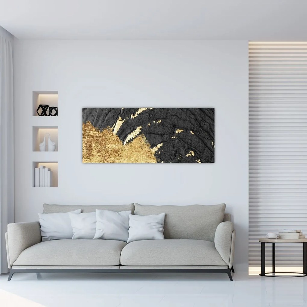 Obraz - Zlatá štruktúra N⁰1 (120x50 cm)