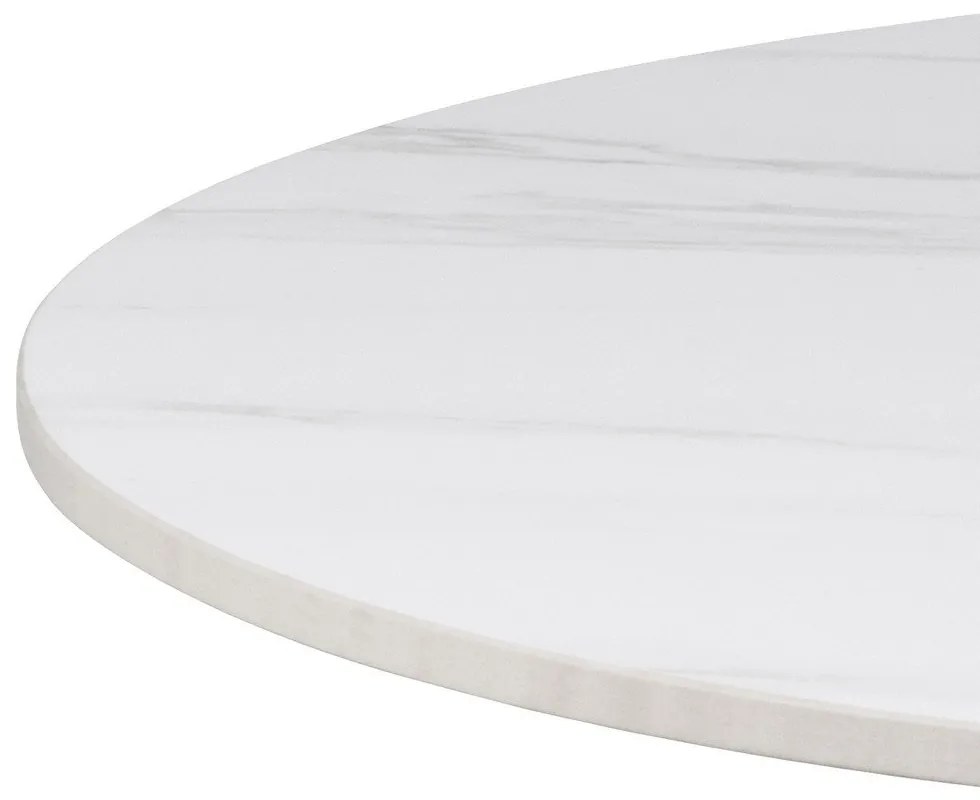 Biely okrúhly konferenčný stolík s keramickou doskou ø 60 cm Malta – Actona