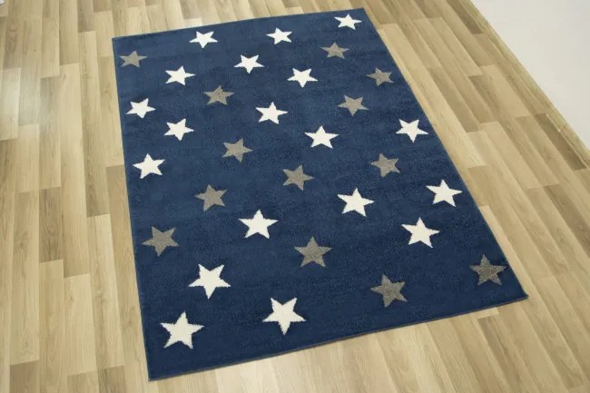 Detský koberec Emily Kids 5767A Hviezdy modrý