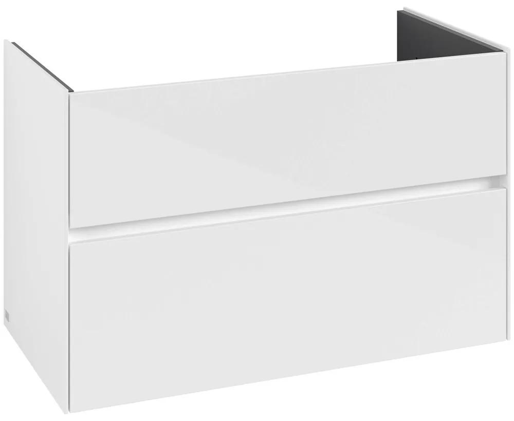 VILLEROY &amp; BOCH Collaro závesná skrinka pod umývadlo, 2 zásuvky, 961 x 480 x 610 mm, Glossy White, C14500DH