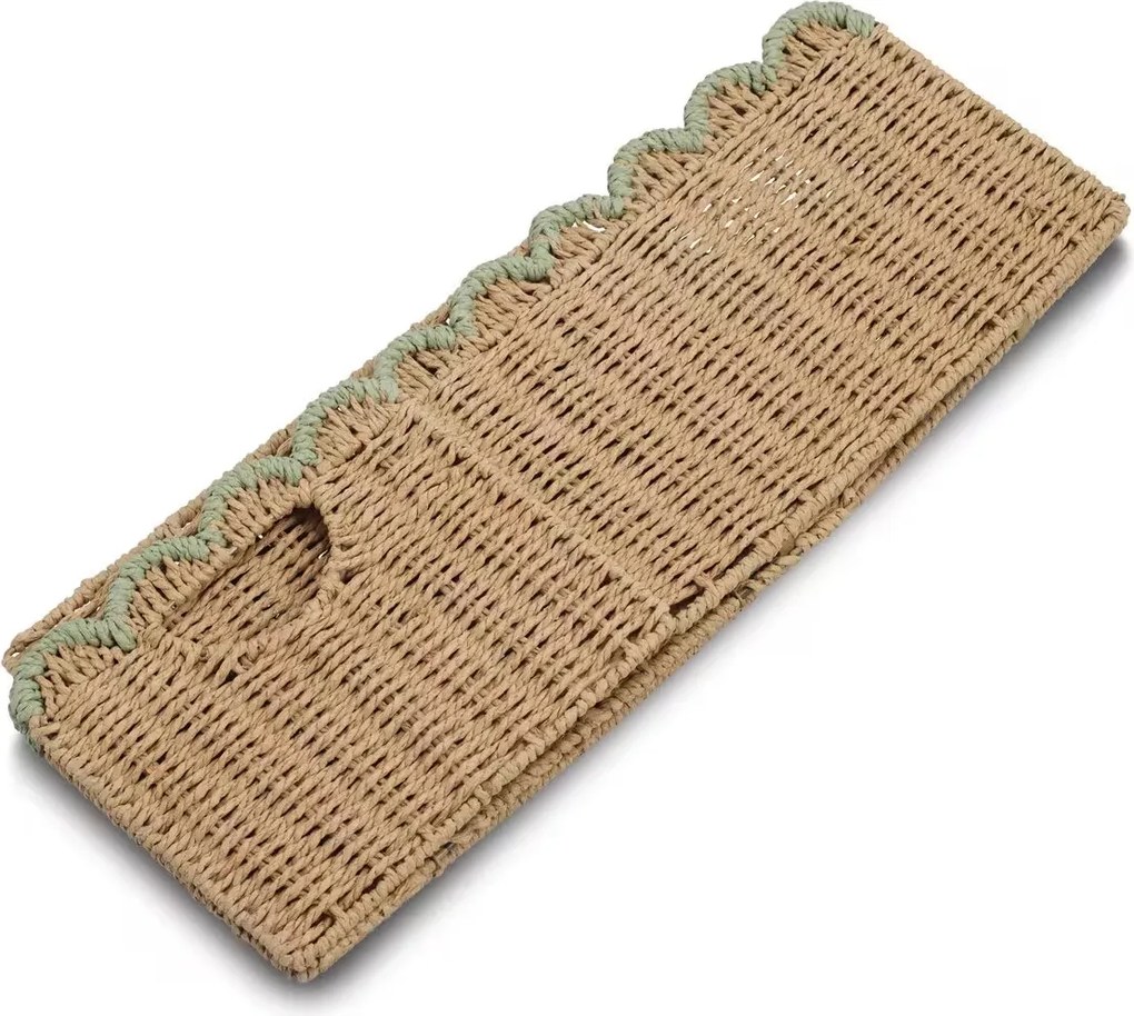 Zeller Present Úložný kôš, prírodný materiál, mätový, skladací MATHA - 38 x 25 x 22cm