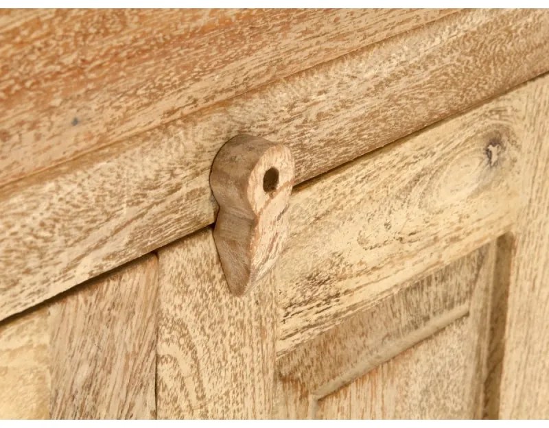 furniture-nabytek.cz - Masívna komoda z mangového dreva, lakovaná, prírodná farba – 75×46×114 cm
