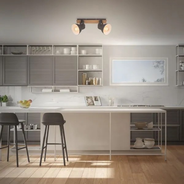 Briloner 2742-025 - Bodové svietidlo SPOTLIGHT 2xE27/40W/230V čierna/hnedá