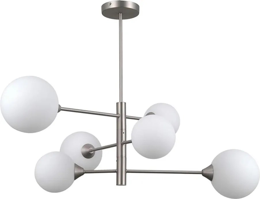 ITALUX PND-55342-6-SN - Luster na tyči EVORA 6xG9/5W/230V nikel