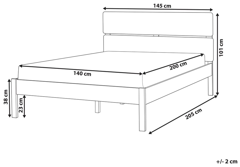 Drevená posteľ s LED 140 x 200 cm svetlé drevo BOISSET Beliani