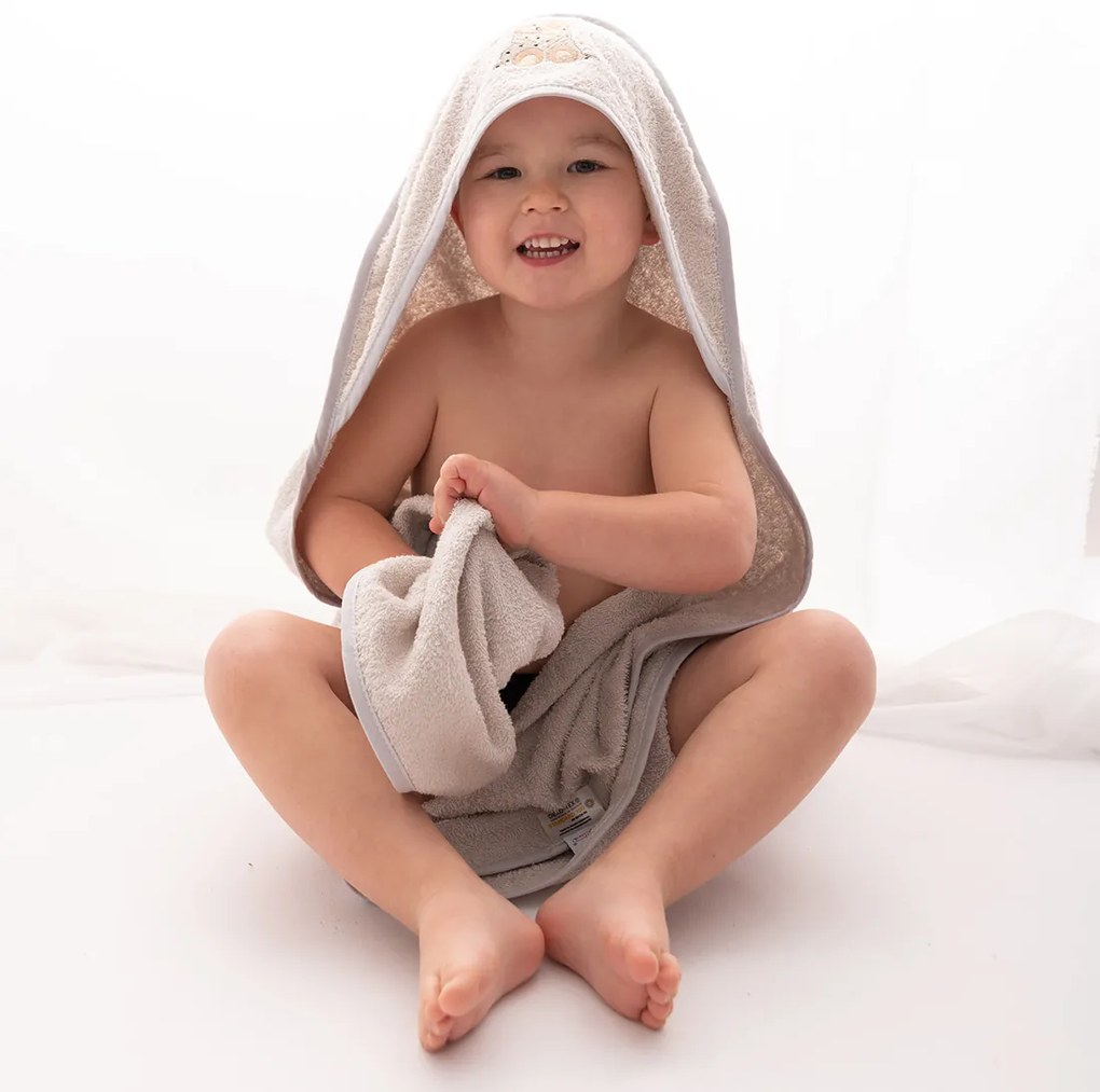 Babymatex Osuška s kapucňou MAXI 100x100 cm - Sivá