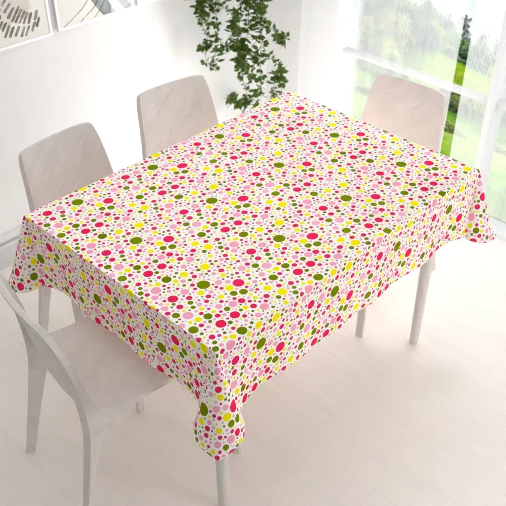 Biante Bavlnený obdĺžnikový obrus Sandra SA-209 Ružové a žlté bodky na bielom 100x160 cm