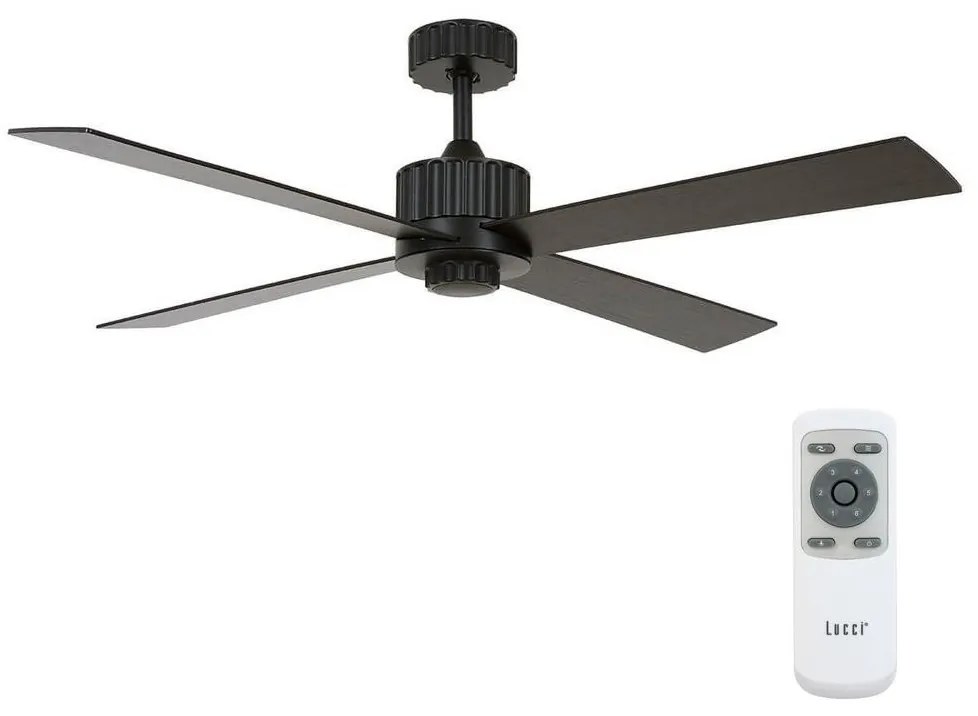 Lucci air Lucci air 213170 - LED Stropný ventilátor NEWPORT čierna + diaľkové ovládanie FAN00182