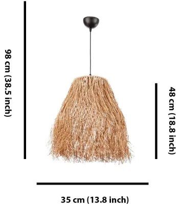 Závesný luster FRINGE na lanku 1xE27/40W/230V rafia