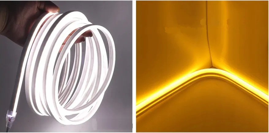 LED pásik 12V vodeodolný 50m NEON 8W/m neutrálna farba - estetický flexibilný tesný