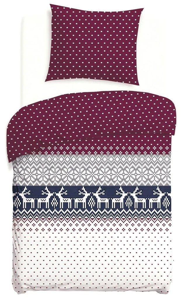 VIANOČNÉ FLANELOVÉ OBLIEČKY FLANELOVE 140X200 CM, 1KS 70X80 CM VZOROVANÉ