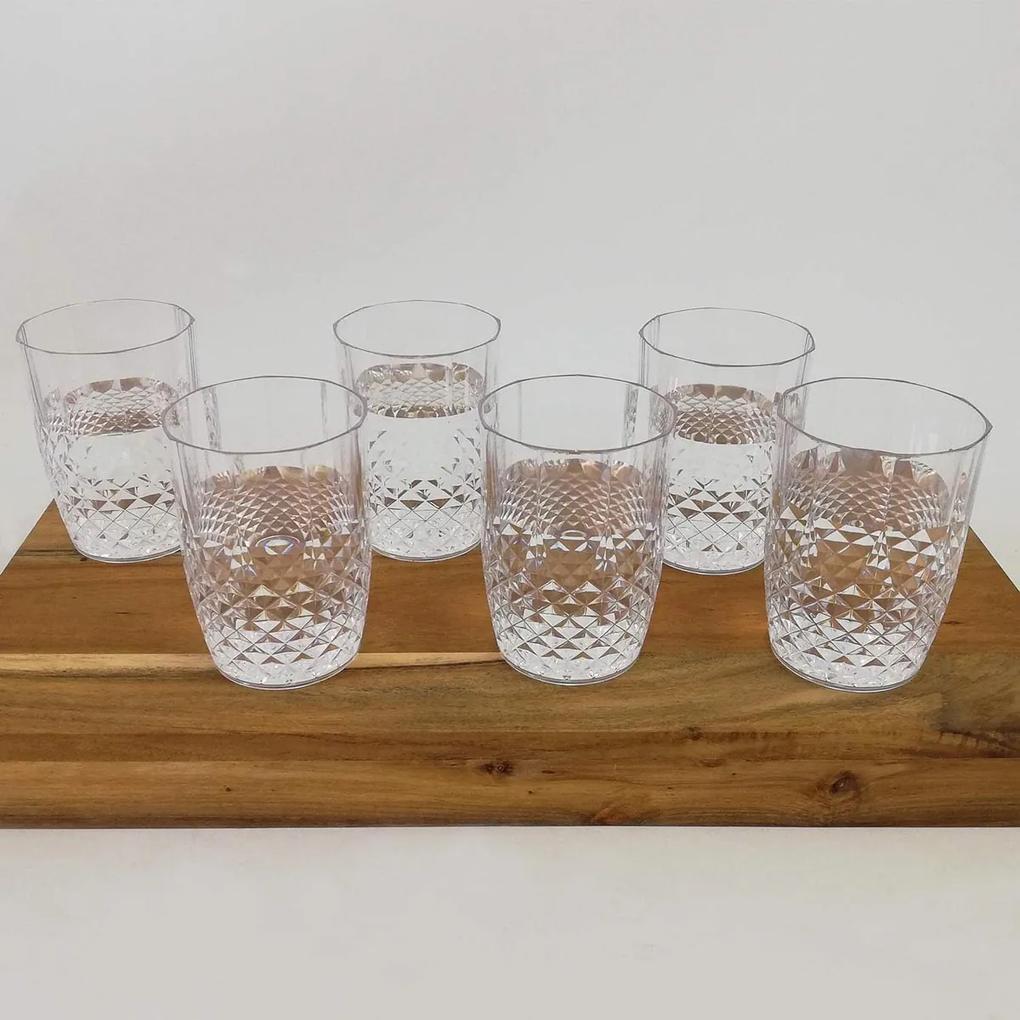 Alpina Plastové poháre s krištáľovým efektom, 400 ml, 6 ks